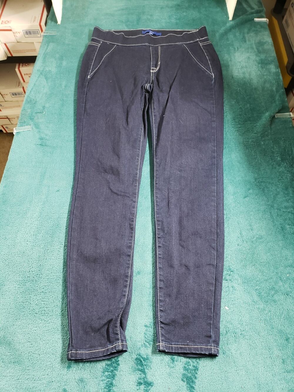 Apt 9 Jeans Size 8 Women Blue Pants Stretch Denim Pull On Mid Rise Skinny
